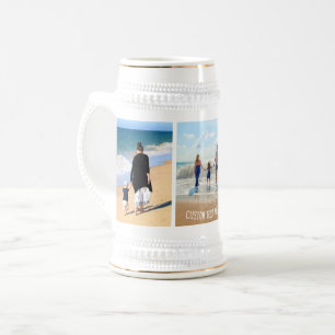 Your Photo Collage Beer Stein with Custom Text