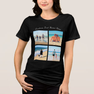 Your Photo Collage Custom Text Name Personalised Tri-Blend Shirt