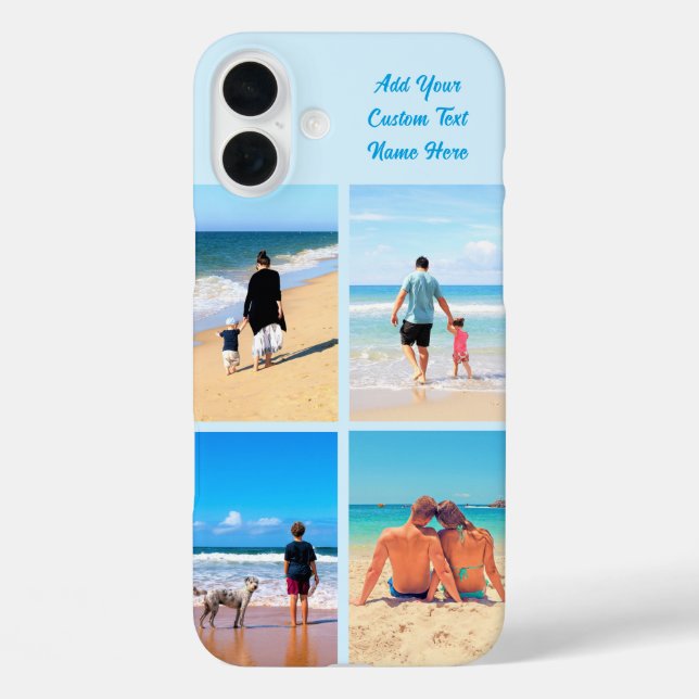 Your Photo Collage iPhone Case with Custom Text (Back)