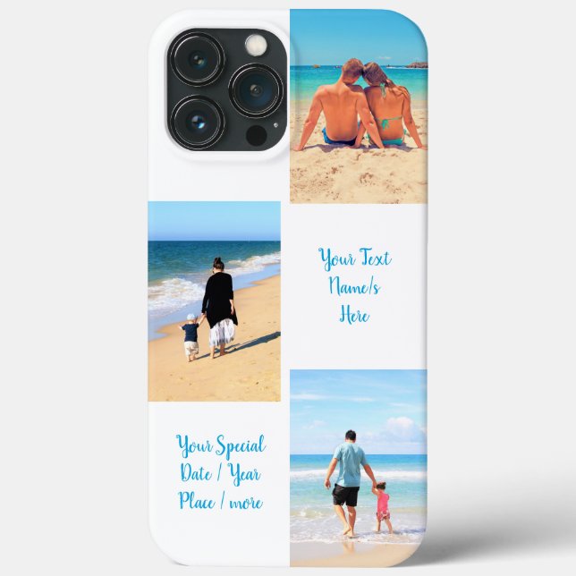 Your Photo Collage iPhone Case with Custom Text (Back)