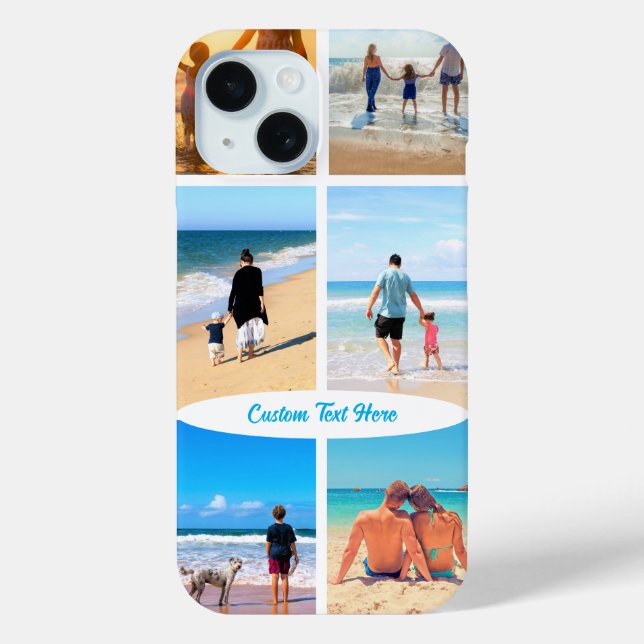 Your Photo Collage iPhone Case with Custom Text (Back)