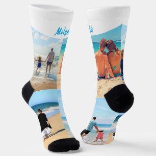 Your Photo Collage Socks with Custom Text