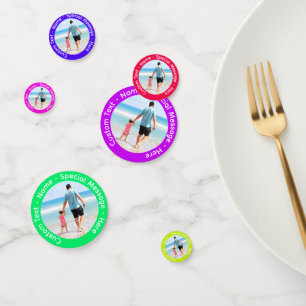 Your Photo Confetti with Custom Text and Ciolors
