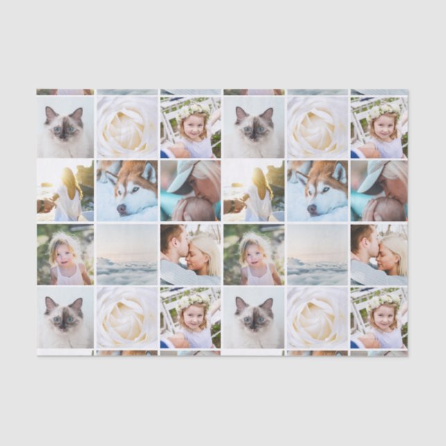 Your Photo Custom Grid Collage Tissue Paper (Front)