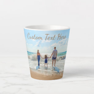 Your Photo Custom Latte Mug with Custom Text