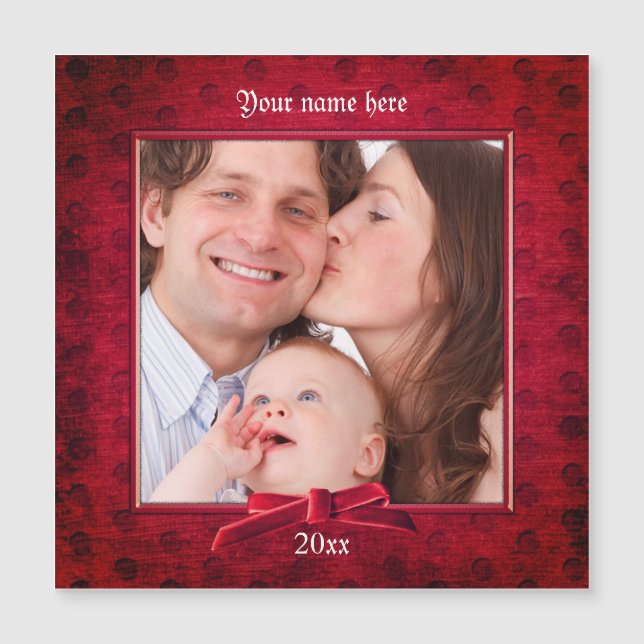 Your Photo | Deep Red Textured Picture Frame (Front)