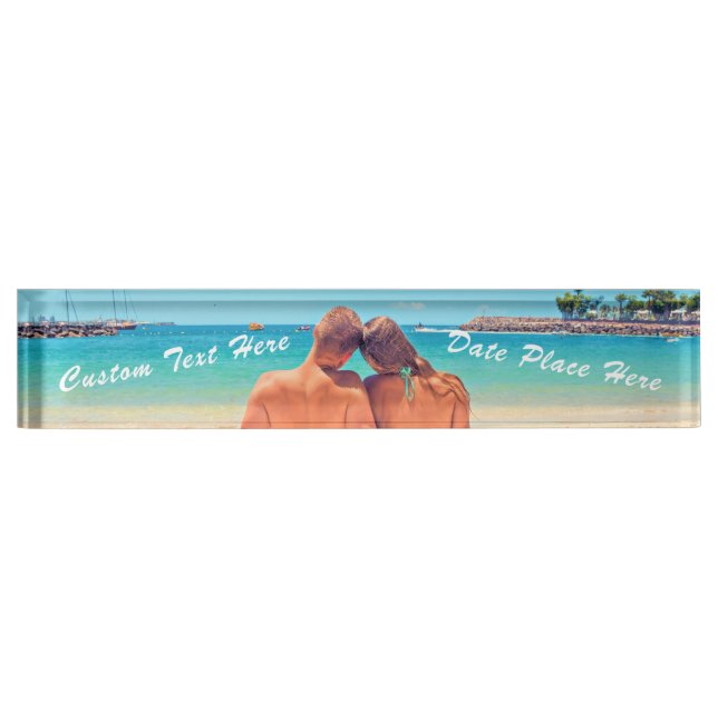 Your Photo Desk Name Plate Gift with Custom Text (Front)