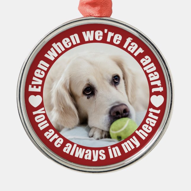 YOUR PHOTO Far Apart Love custom ornament (Front)