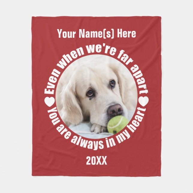 YOUR PHOTO Far Apart Love fleece blanket (Front)