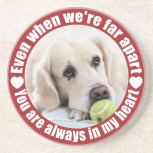 YOUR PHOTO Far Apart Love sandstone coaster