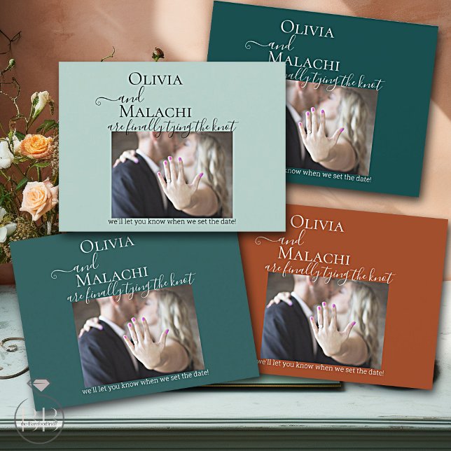 Your Photo Finally Tying the Knot Engagement  Announcement Postcard (Creator Uploaded)