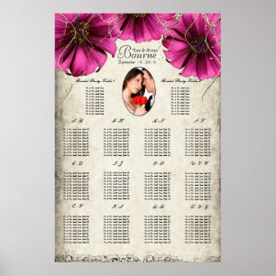 Your Photo Fuchsia Gerber Daisy Seating Chart