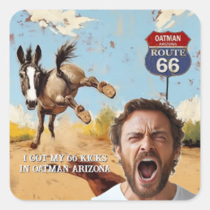 your photo, Get your kicks, oatman arizona, donkey Square Sticker
