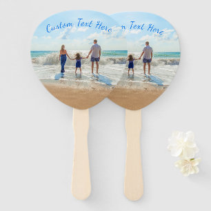 Your Photo Hand Fan with Custom Text