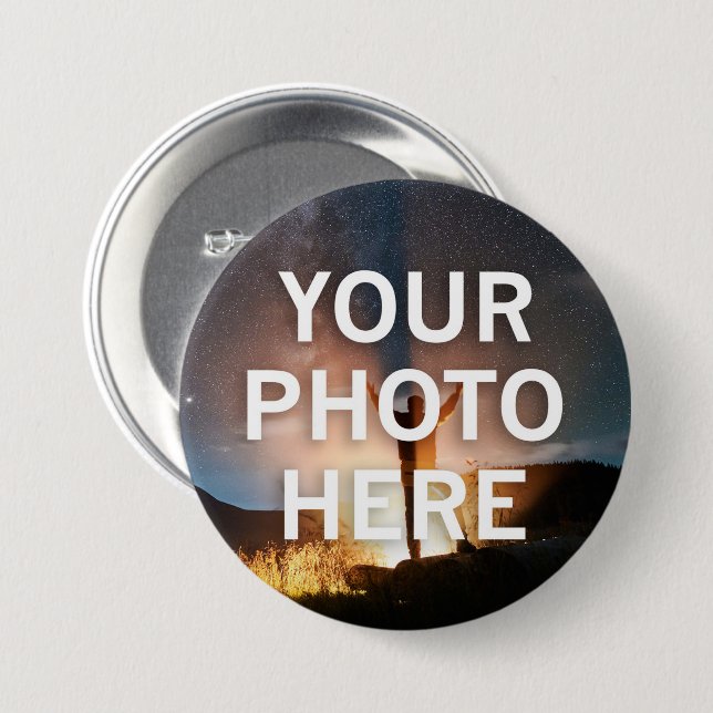 Your Photo Here 7.5 Cm Round Badge (Front & Back)