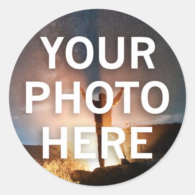 Your Photo Here Classic Round Sticker (Front)