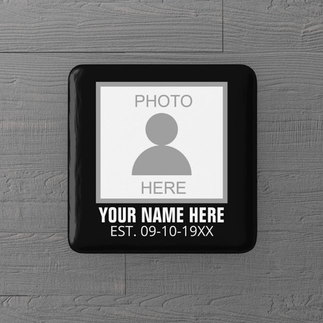 Your Photo Here Name and Age 15 Cm Square Badge (Creator Uploaded)