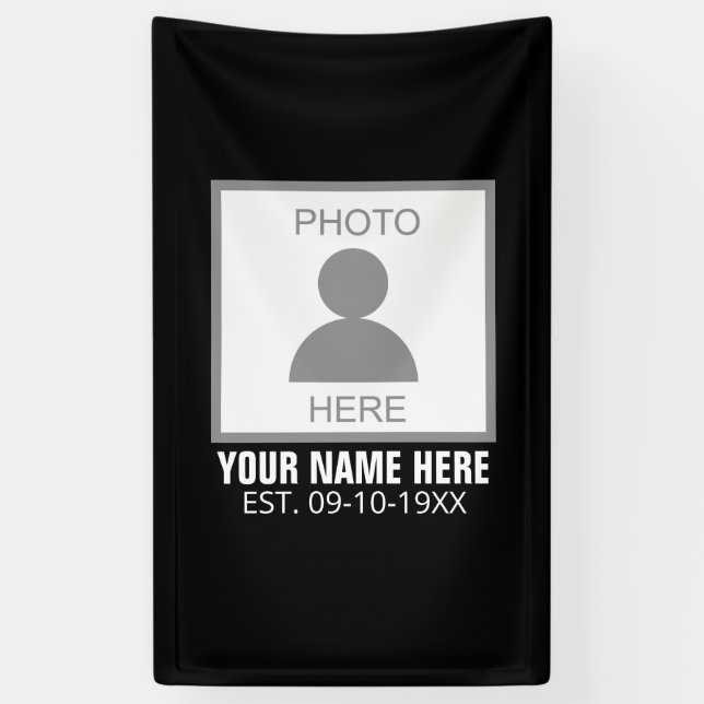 Your Photo Here Name and Age Banner (Vertical)