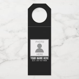 Your Photo Here Name and Age Bottle Tag