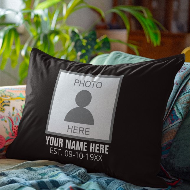 Your Photo Here Name and Age Decorative Cushion (Creator Uploaded)