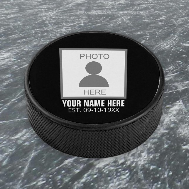Your Photo Here Name and Age Hockey Puck (Creator Uploaded)