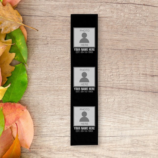 Your Photo Here Name and Age Short Table Runner (Creator Uploaded)