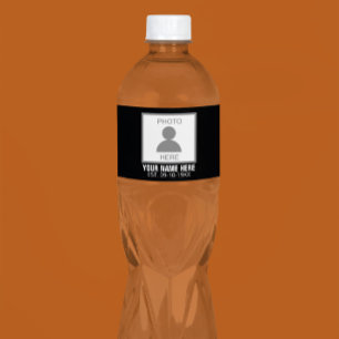 Your Photo Here Name and Age Water Bottle Label