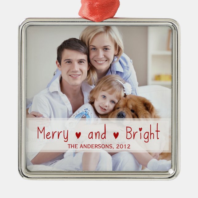 YOUR PHOTO HOLIDAY ORNAMENT | RED (Front)
