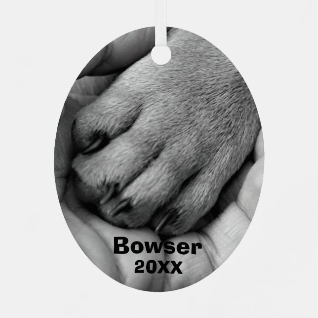 Your Photo, Image & Year  Pet Memorial Metal Tree Decoration (Back)