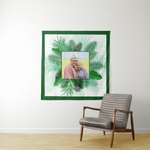 Your Photo in a Palm Leaf Frame tapestry