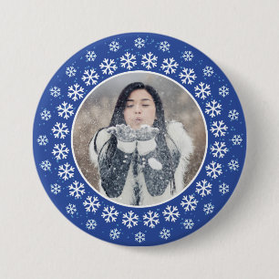 YOUR PHOTO in a Snowflake Frame button