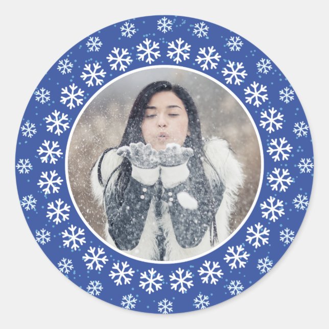 YOUR PHOTO in a Snowflake Frame stickers (Front)