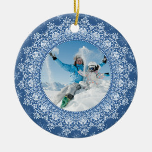 YOUR photo in Elegant Frame custom ornaments