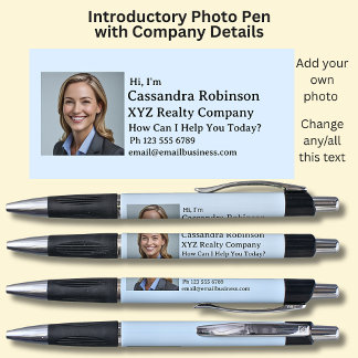 Your Photo & Introductory Details on Blue & Black