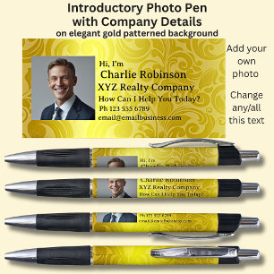 Your Photo & Introductory Details on Gold & Black