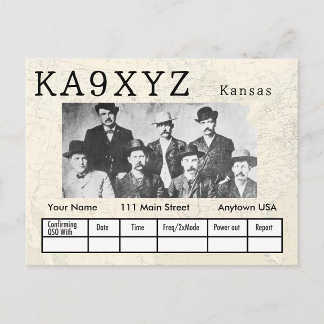 Your Photo Kansas Shaped Cutout Custom QSL Postcard (Front)