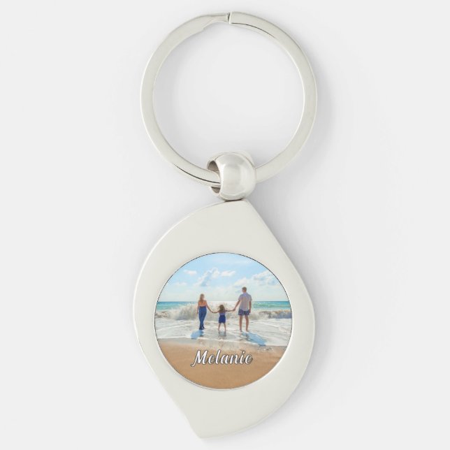 Your Photo Keychain Gift with Custom Name (Front)
