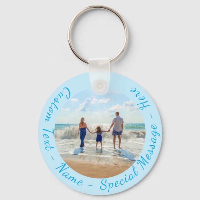 Your Photo Keychain Gift with Custom Text (Front)