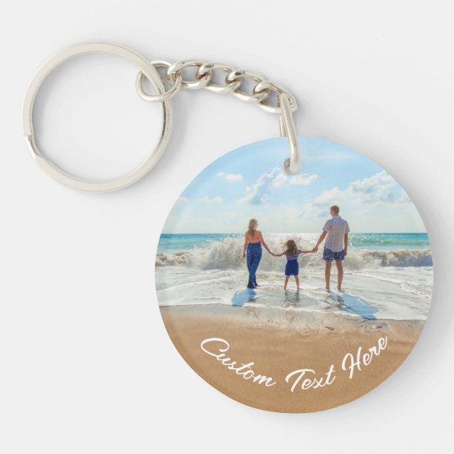 Your Photo Keychain Gift with Custom Text Name (Front)