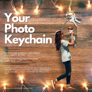 Your Photo Keychain Photo Sculpture Key Ring