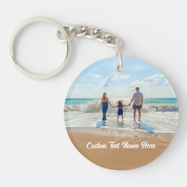 Your Photo Keychain with Custom Text (Front)