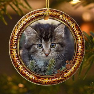 Your Photo Kitty Keepsake Christmas Ceramic Tree Decoration