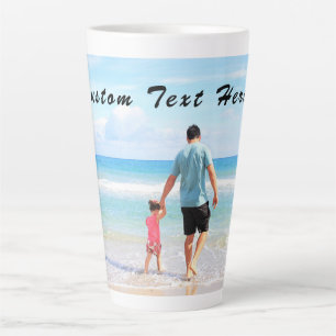 Your Photo Latte Mug with Custom Text