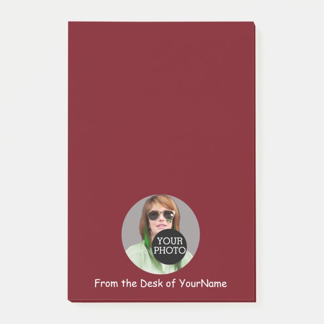 Your Photo Message Customise This Easily Burgundy Post-it Notes (Front)