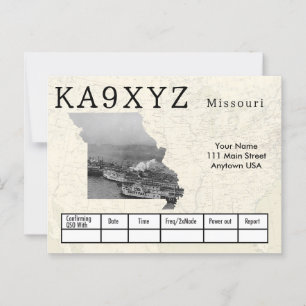 Your Photo Missouri Shaped Cutout Custom QSL Postcard