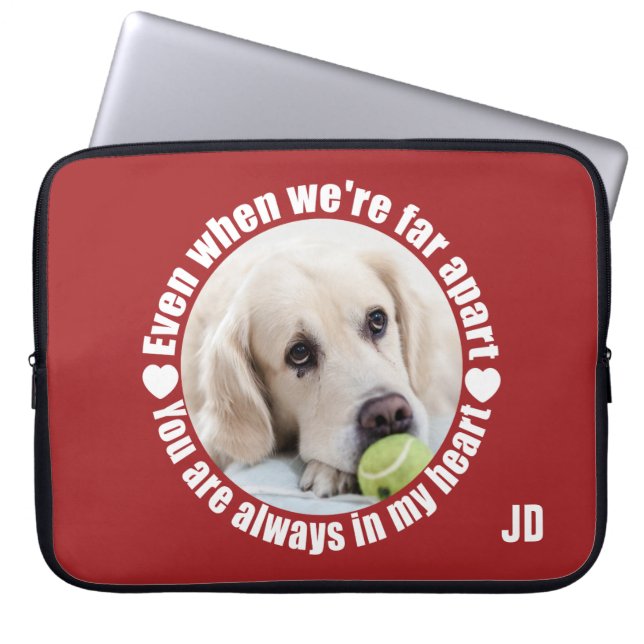 YOUR PHOTO & Monogram Far Apart laptop sleeves (Front)