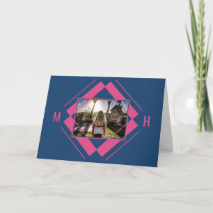 YOUR Photo & Monogram Geometric greeting card