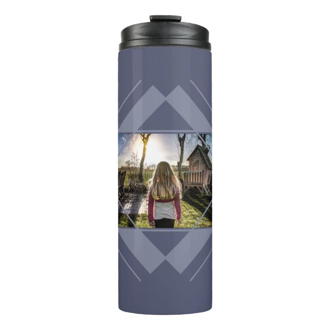 YOUR Photo & Monogram Geometric Pattern tumbler (Front)