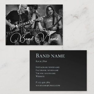 Your photo music band group black Business Card