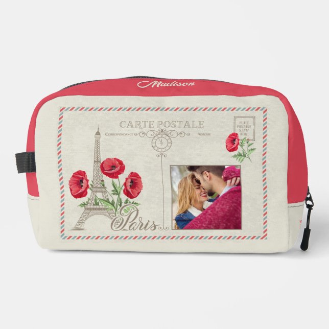 YOUR photo & Name Paris France Dopp Kit (Front)